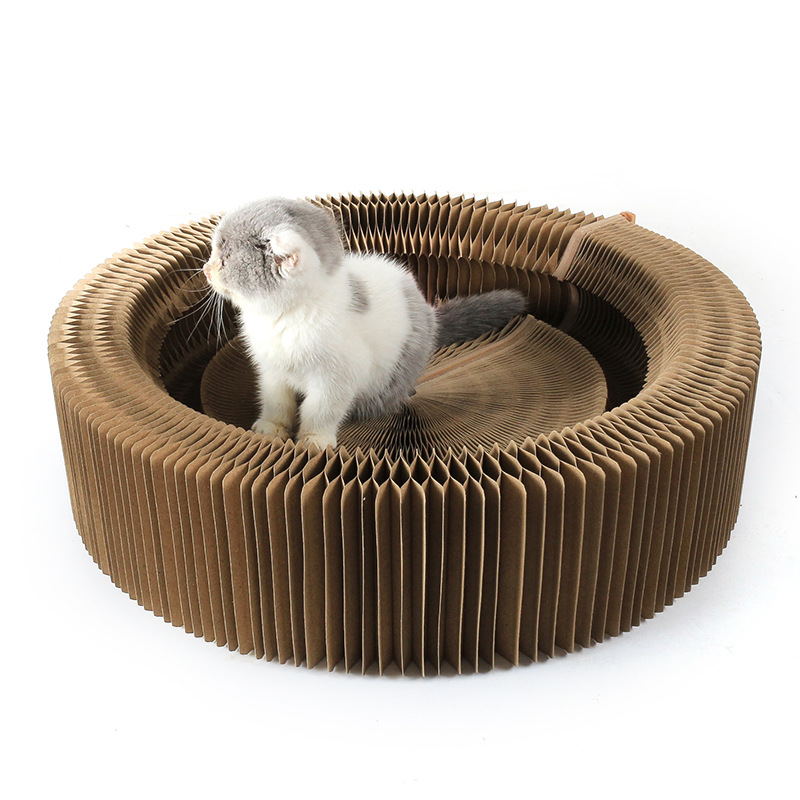 KFX-2414397 Cozy Corrugated Paper Sleeping Bag for Cats - 48.5 cm Comfort for Your Feline Friend