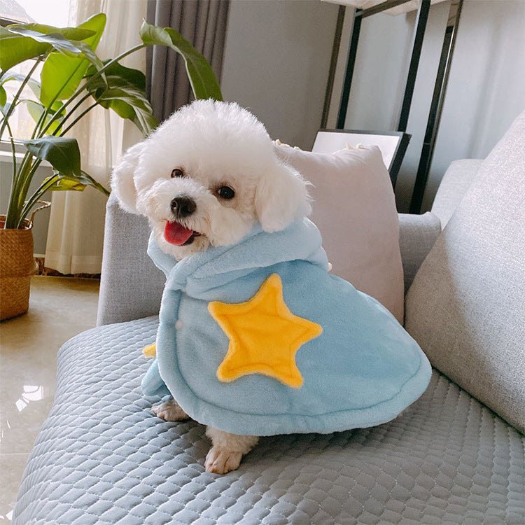KFX-2416189 Cozy Flannel Cat and Dog Nightgown with Cute Star Design, Multi-Functional Winter Clothes