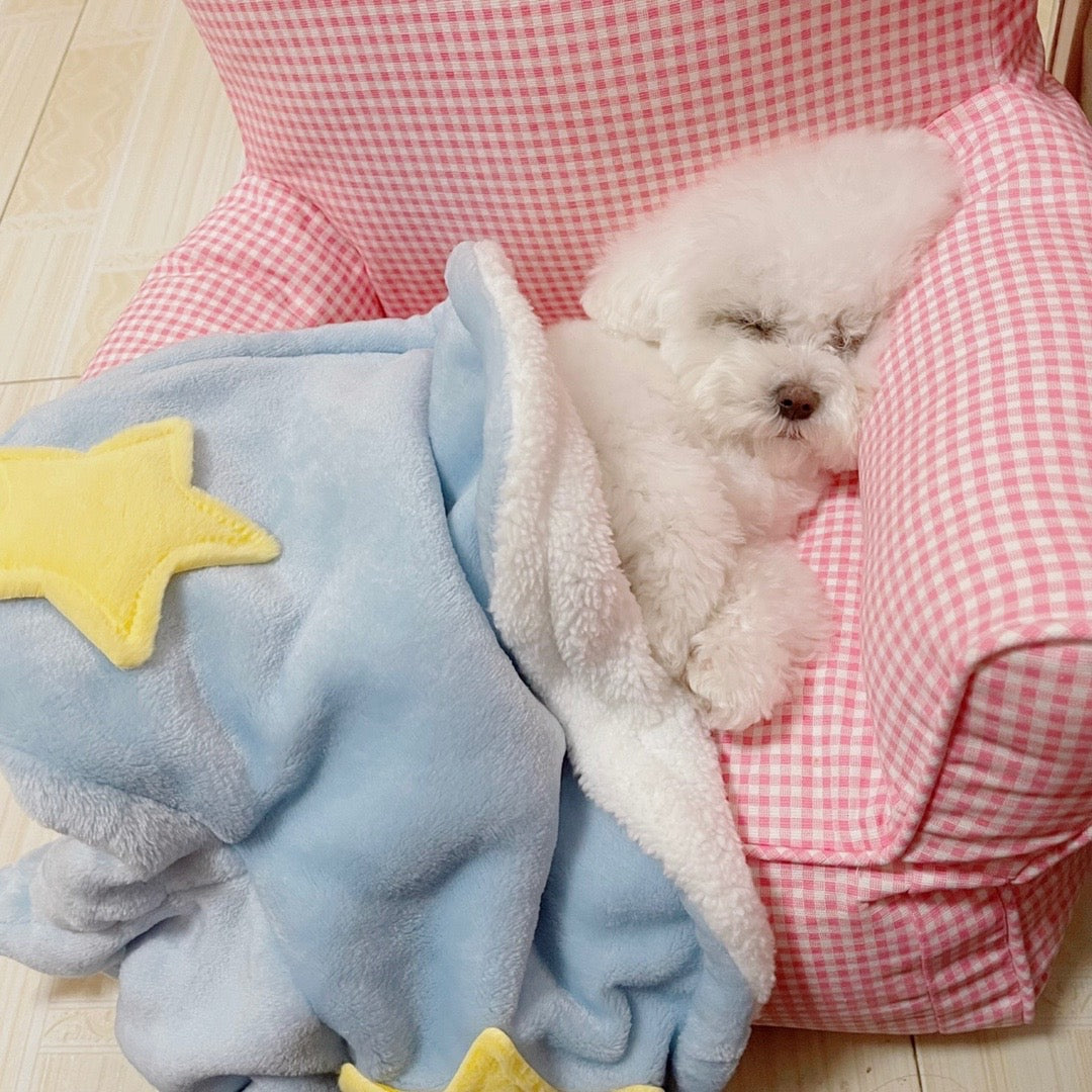 KFX-2416189 Cozy Flannel Cat and Dog Nightgown with Cute Star Design, Multi-Functional Winter Clothes