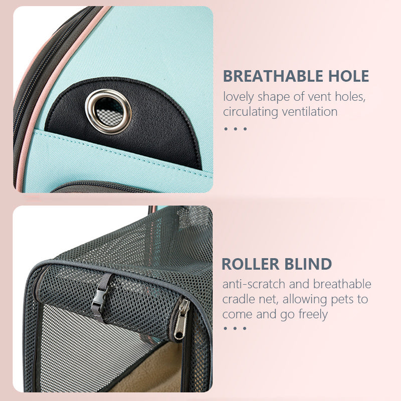 KFX-2416573 Expandable and Portable Pet Backpack with Breathable Fabric and Interactive Window