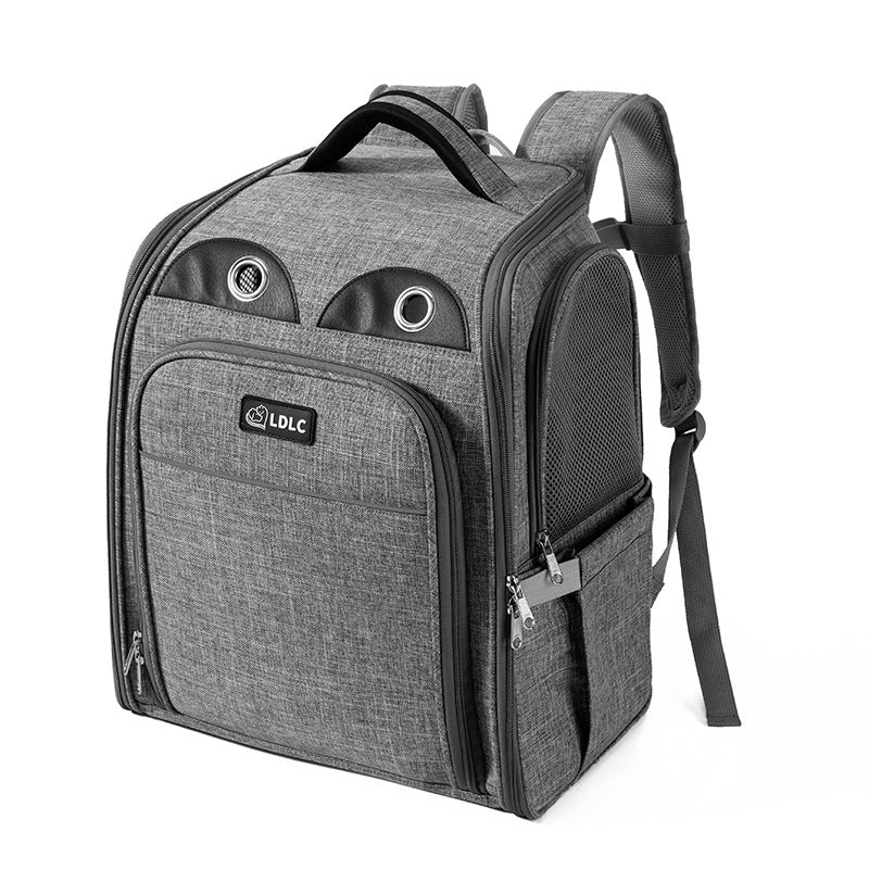KFX-2416573 Expandable and Portable Pet Backpack with Breathable Fabric and Interactive Window