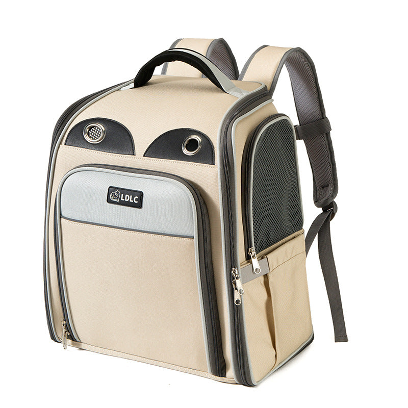 KFX-2416573 Expandable and Portable Pet Backpack with Breathable Fabric and Interactive Window