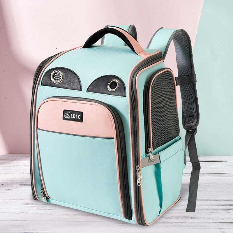 KFX-2416573 Expandable and Portable Pet Backpack with Breathable Fabric and Interactive Window