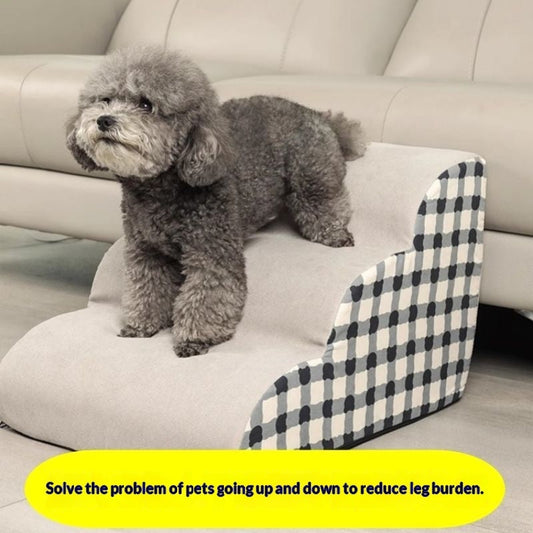 KFX-2417597 Detachable and Washable Pet Climbing Ladder for Easy Bed Access in Various Heights