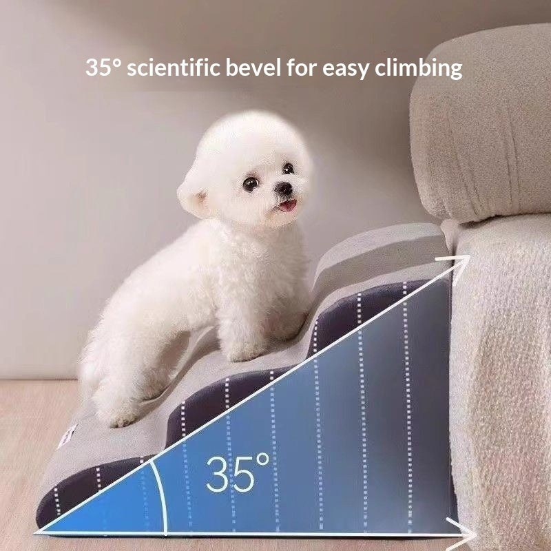 KFX-2417597 Detachable and Washable Pet Climbing Ladder for Easy Bed Access in Various Heights