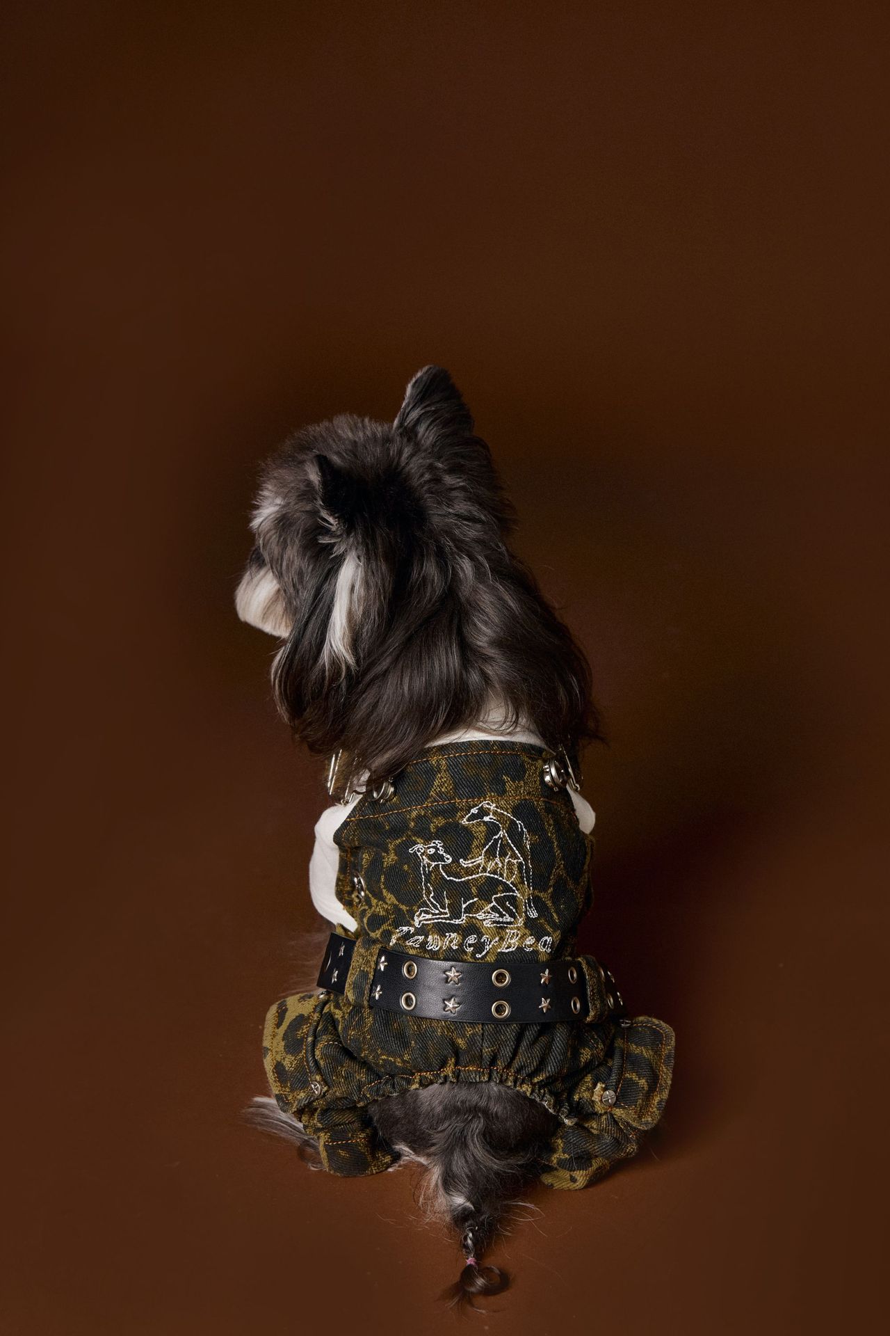 KFX-2418877 Autumn Leopard Print Cotton Overalls for Dogs in Various Sizes
