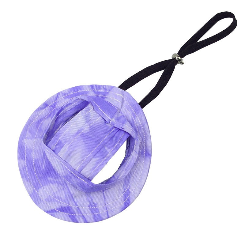 KFX-2419133 Adjustable Cat Hat for Summer Sun Protection - Ear Leakage Design in Blue, Pink, and Purple