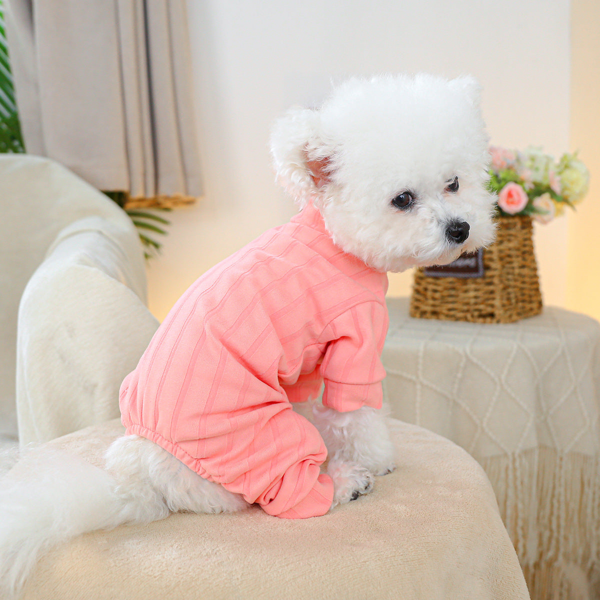 KFX-2419901 Belly-Wrap Four-Legged Outfit in Various Colors and Patterns for Pets