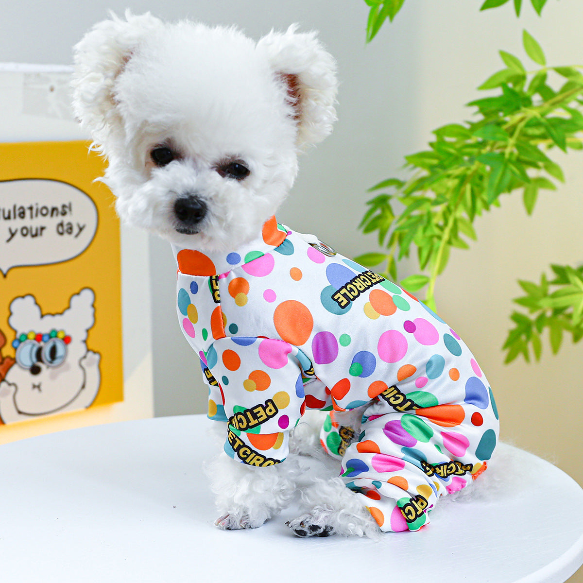 KFX-2419901 Belly-Wrap Four-Legged Outfit in Various Colors and Patterns for Pets