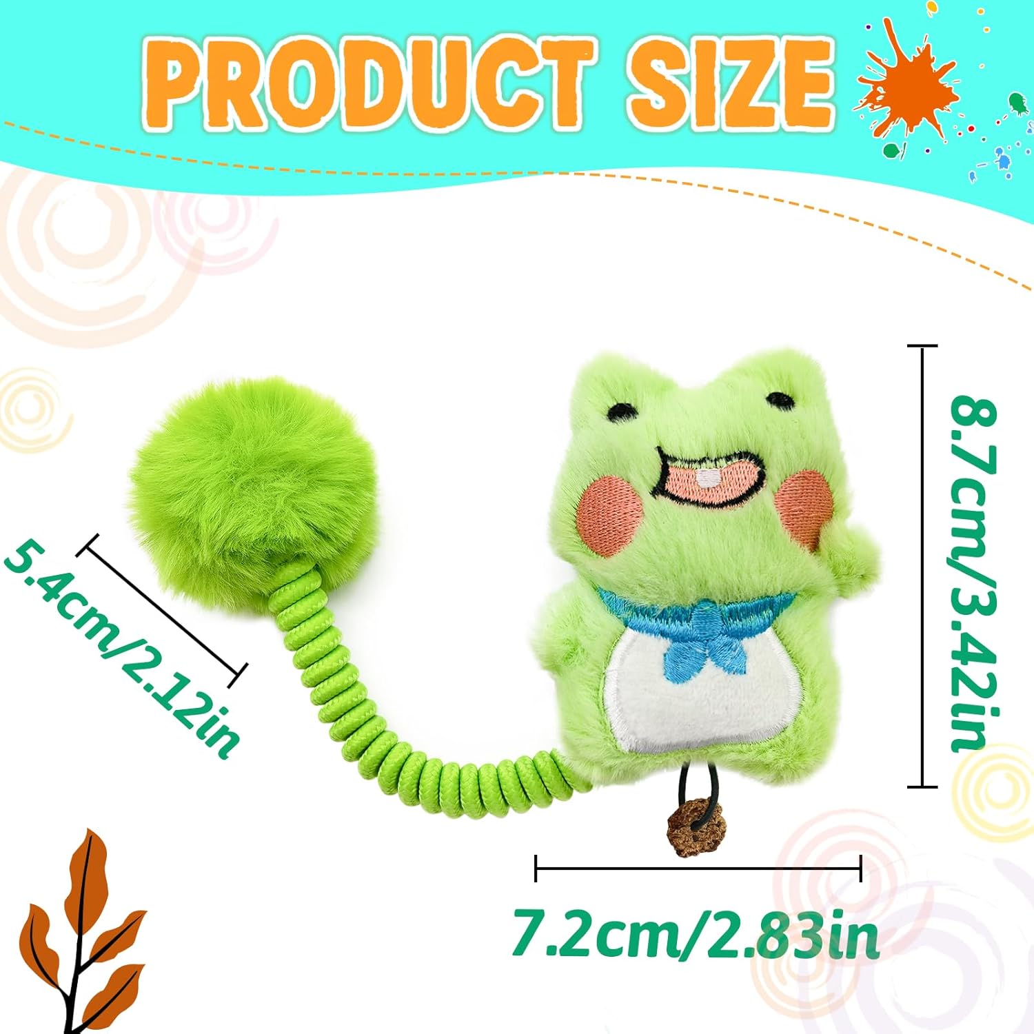KFX-2421565 Interactive Cat Teething Toys with Silvervine Fruit and Plush Spring Fuzzy Ball for Indoor Kittens