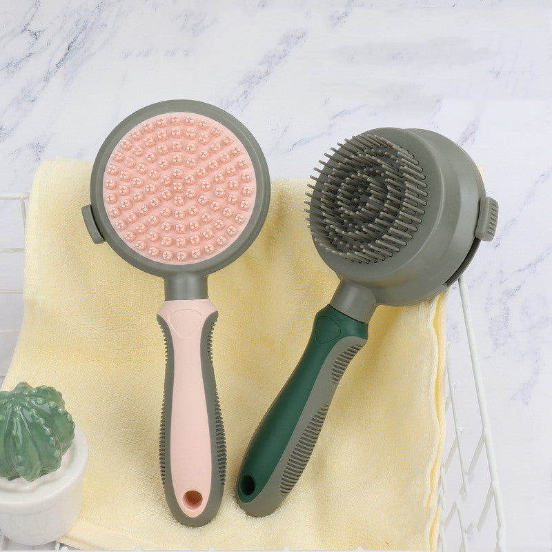KFX-2421949 Double-Sided Self-Cleaning Slicker Brush for Cat Hair Removal and Massage