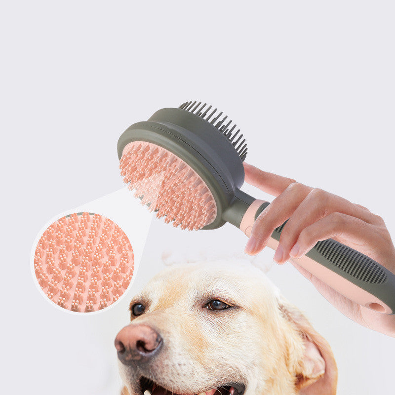 KFX-2421949 Double-Sided Self-Cleaning Slicker Brush for Cat Hair Removal and Massage