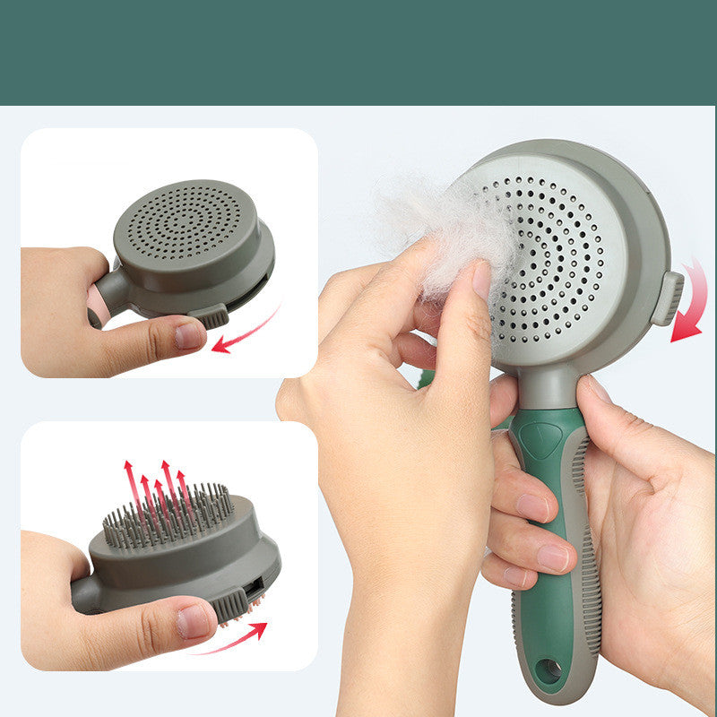 KFX-2421949 Double-Sided Self-Cleaning Slicker Brush for Cat Hair Removal and Massage