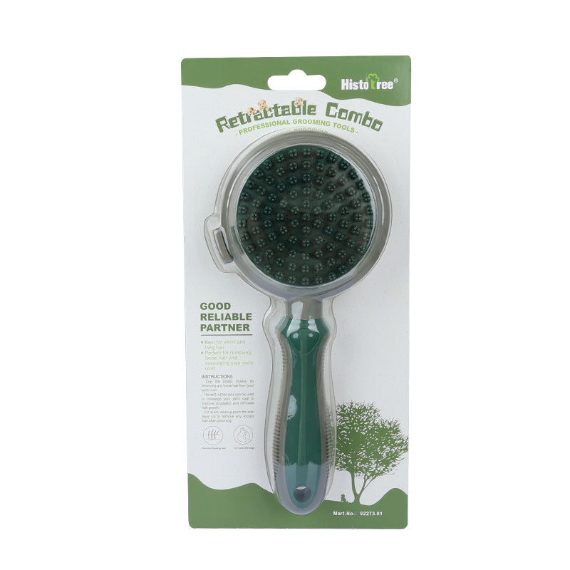 KFX-2421949 Double-Sided Self-Cleaning Slicker Brush for Cat Hair Removal and Massage