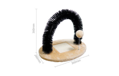 KFX-2423357 Wooden Cat Climbing Frame with Scratching Device - 400x300x360MM, Beige Brown