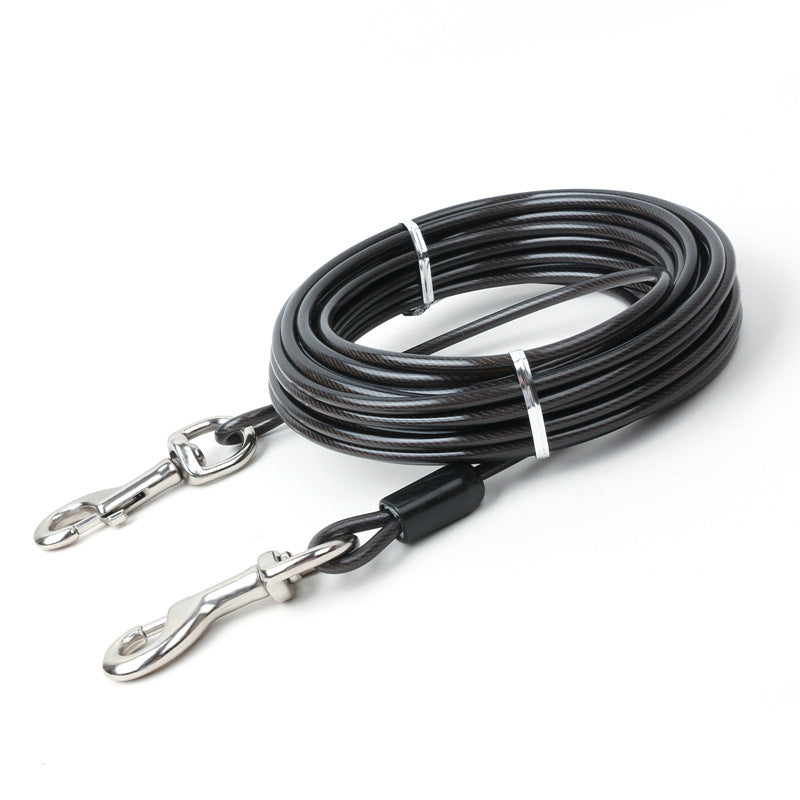 KFX-2423869 Double Hook Wire Rope Dog Leash in Various Colors and Durable Materials
