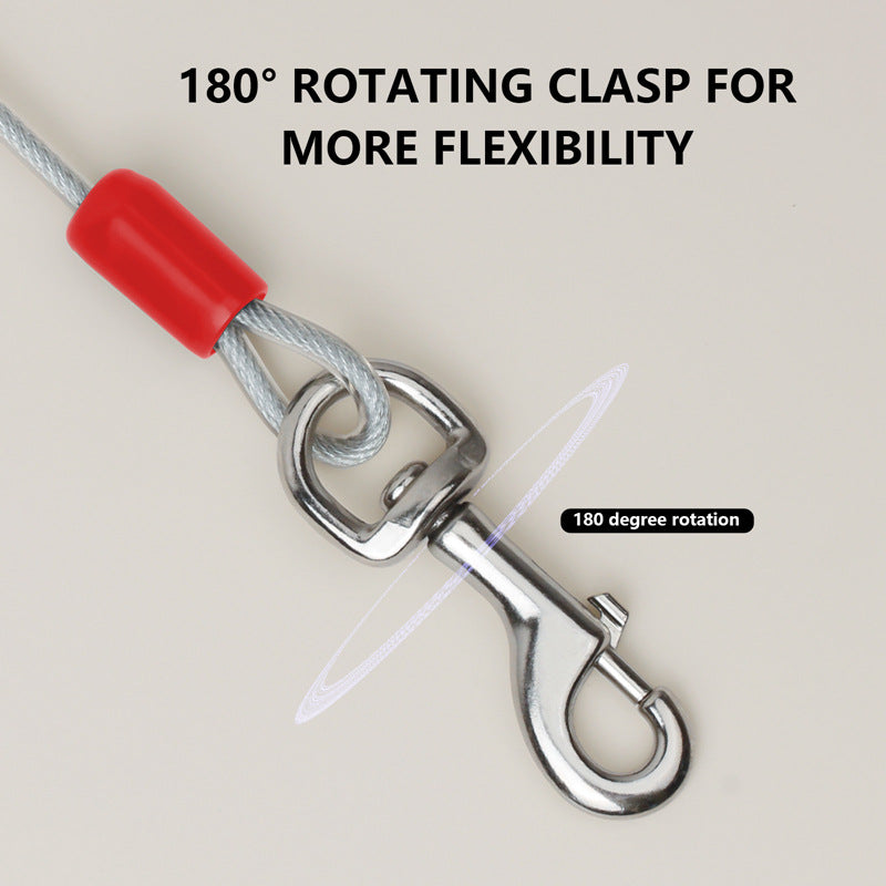 KFX-2423869 Double Hook Wire Rope Dog Leash in Various Colors and Durable Materials