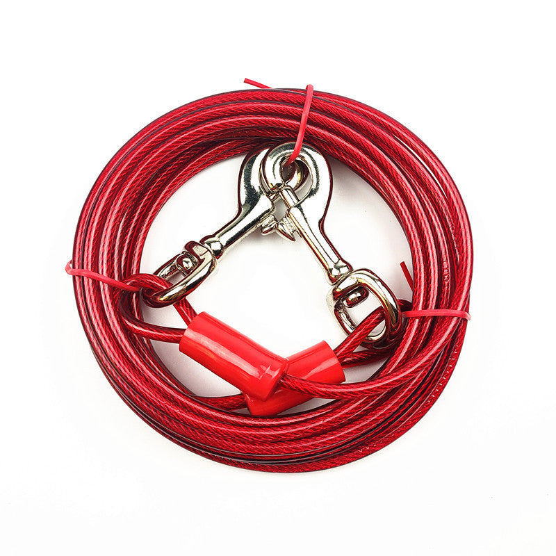 KFX-2423869 Double Hook Wire Rope Dog Leash in Various Colors and Durable Materials