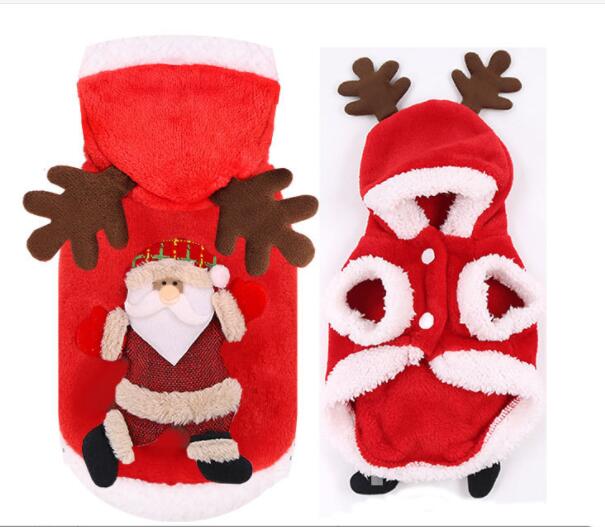 KFX-2424253 Red Flannel Santa Costume for Small Dogs, Christmas Pet Clothing, XS to XL Sizes