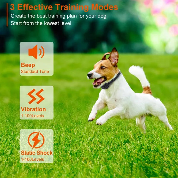 KFX-2425533 Waterproof Dog Training Collar with Beep, Vibration, and Electric Shock Features