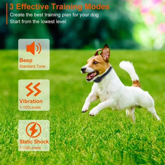 KFX-2425533 Waterproof Dog Training Collar with Beep, Vibration, and Electric Shock Features