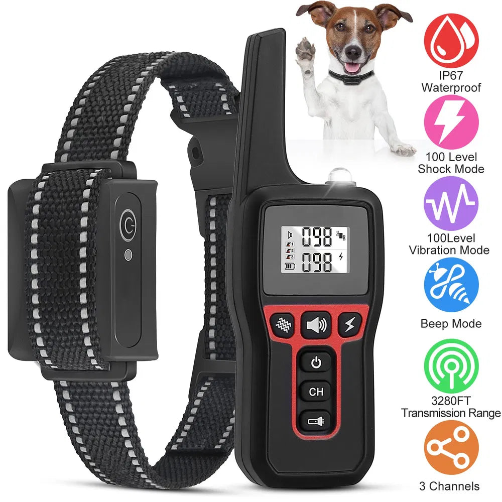 KFX-2425533 Waterproof Dog Training Collar with Beep, Vibration, and Electric Shock Features