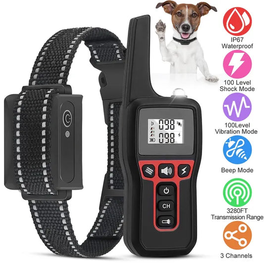 KFX-2425533 Waterproof Dog Training Collar with Beep, Vibration, and Electric Shock Features