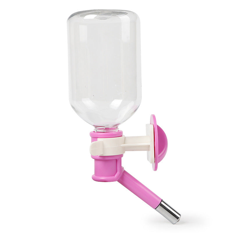 KFX-2425917 Pet Water Dispenser with Hanging Design - 500ml Capacity in Pink, Yellow, and Blue