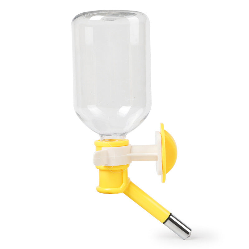 KFX-2425917 Pet Water Dispenser with Hanging Design - 500ml Capacity in Pink, Yellow, and Blue