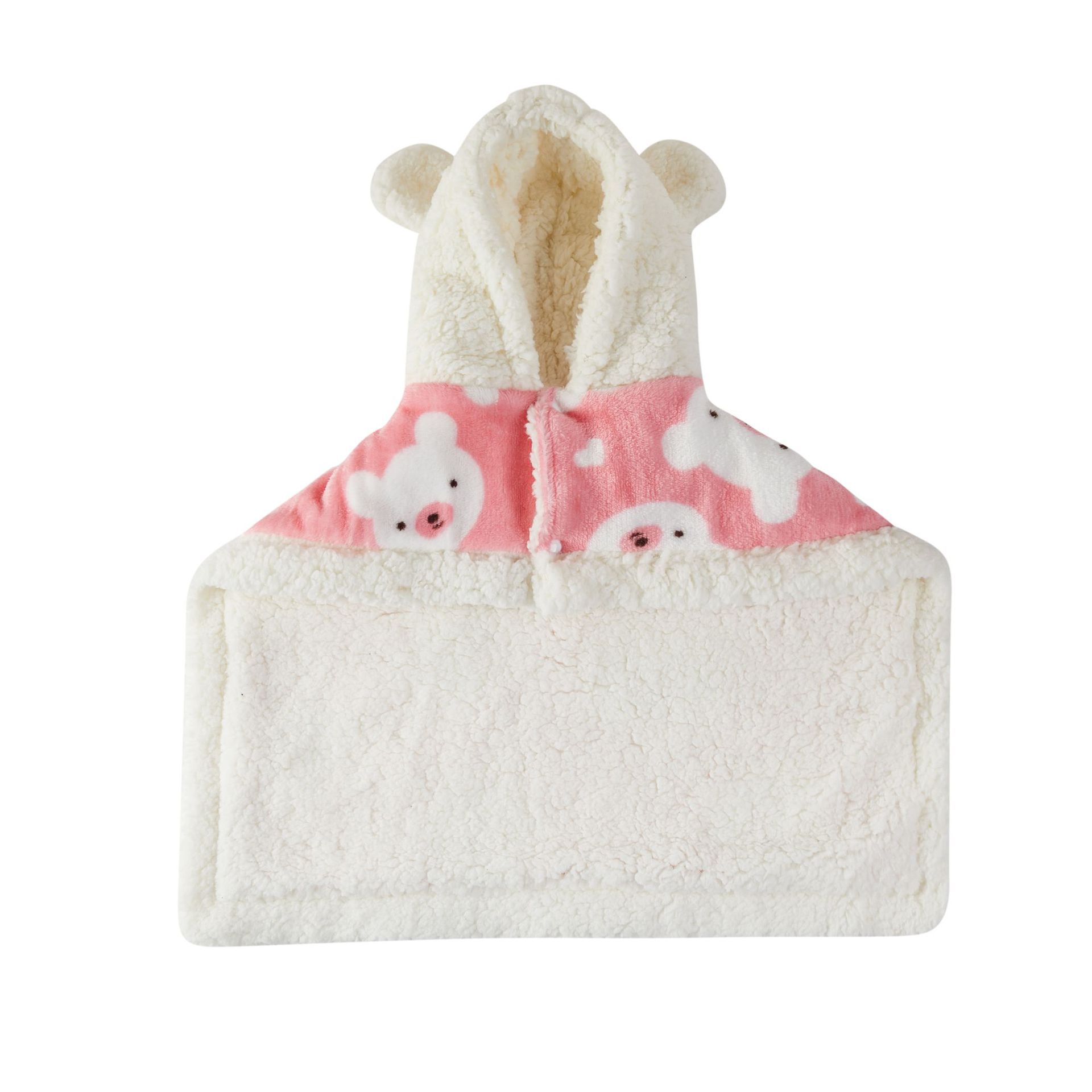 KFX-2426685 Cozy Flannel Hooded Pajamas for Pets - Warm and Thickened Sleepwear in White, Gray, Pink