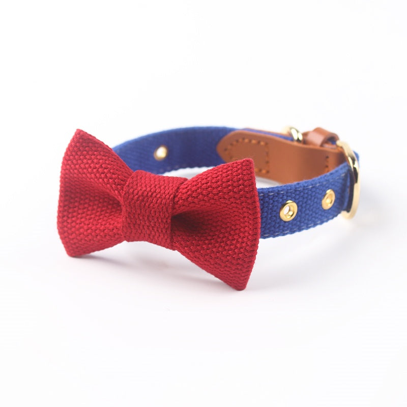 KFX-2427837 Canvas Rope Collar with Leather Stitching in Various Colors and Sizes