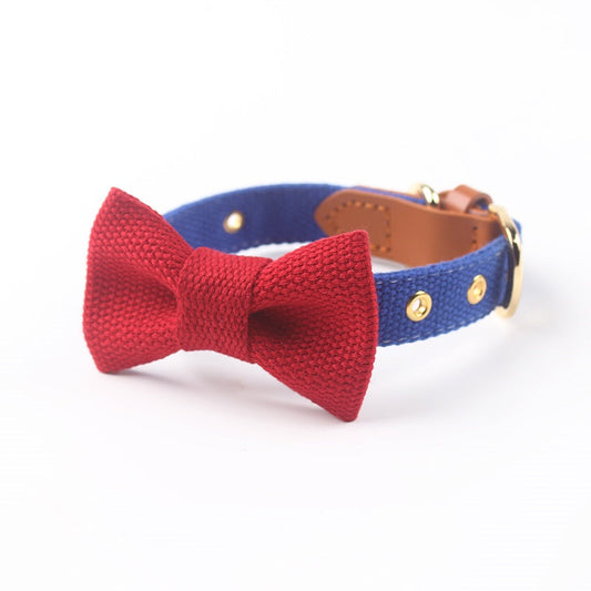 KFX-2427837 Canvas Rope Collar with Leather Stitching in Various Colors and Sizes