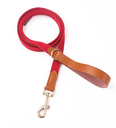 KFX-2427837 Canvas Rope Collar with Leather Stitching in Various Colors and Sizes