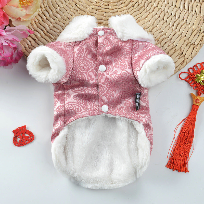 KFX-2430397 Cozy Cotton Tang Suit for Small Dogs in Sky Blue and Pink
