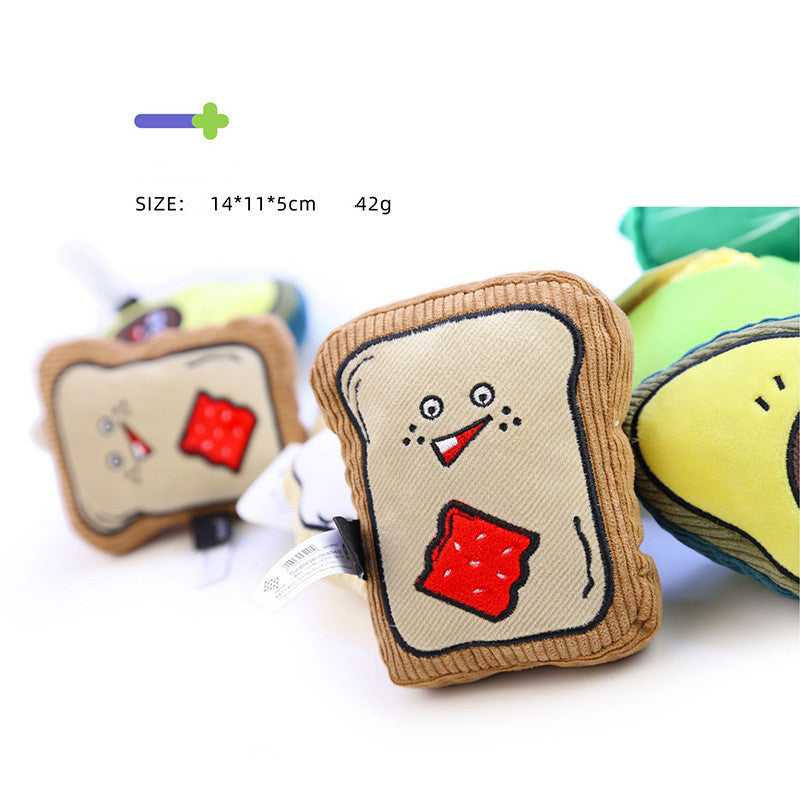 KFX-2430653 Plush Dog Toy - Striped Avocado Shape for Pets, Soft Cotton Fabric, 14x11x5 cm