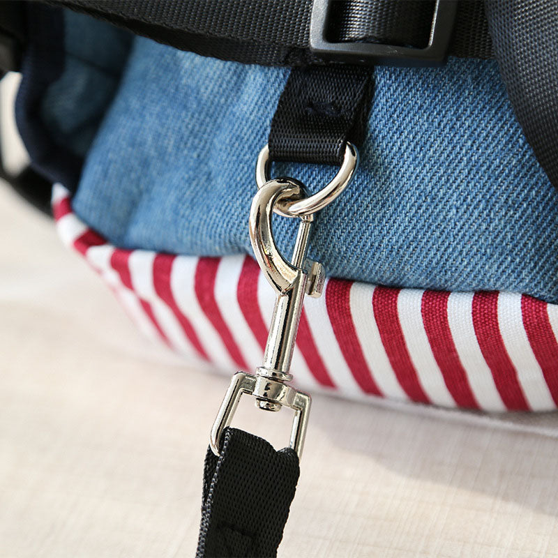 KFX-2432061 Pet Denim Schoolbag - Cartoon Style for Small Pets, Size S & L Available