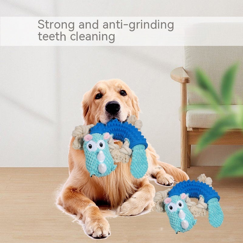 KFX-2434237 Rhinoceros and Hippo Shaped Bite-Resistant Rubber Dog Toy for Molar Health
