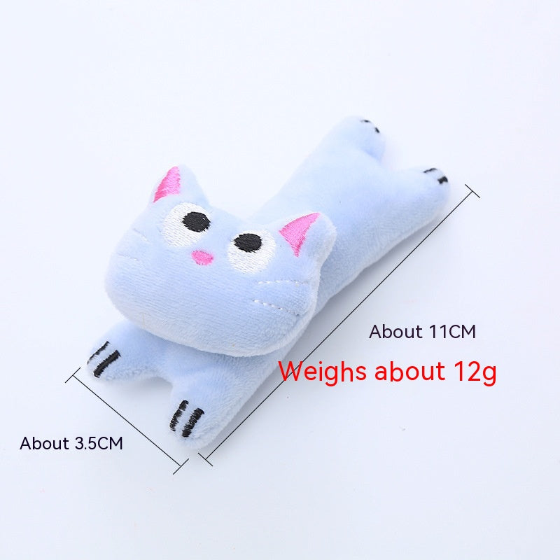 KFX-2435261 Catnip Plush Toy Assortment - Green Frog, Blue Cat, Pink Rabbit, Sunglasses Cat, Brown Bear