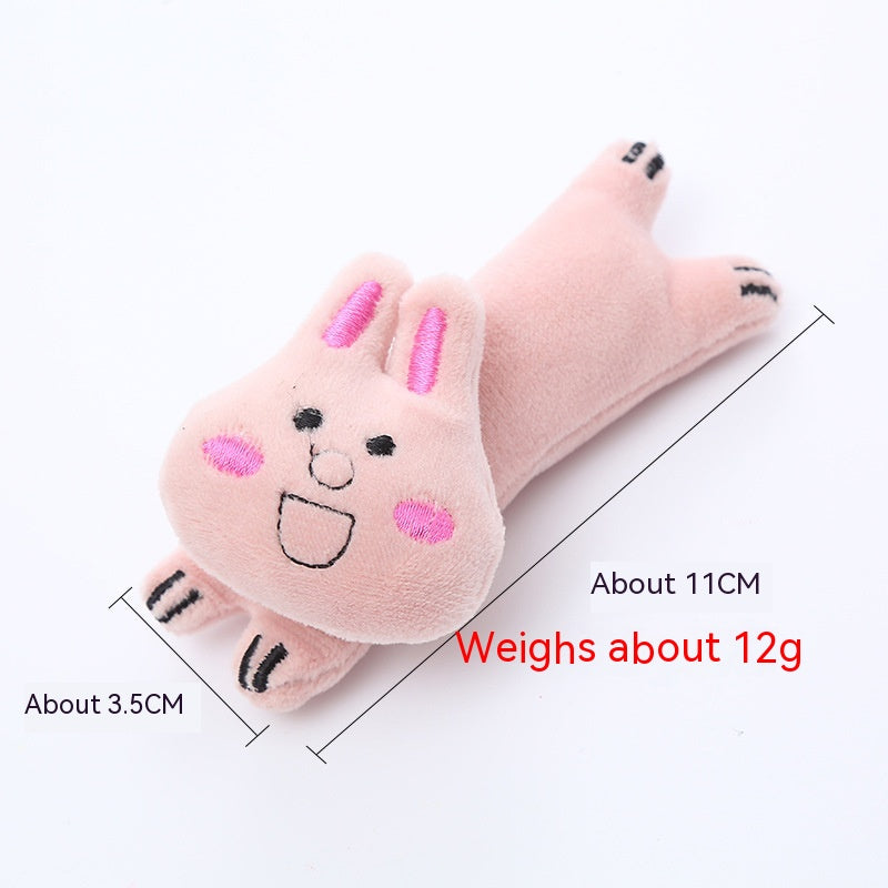 KFX-2435261 Catnip Plush Toy Assortment - Green Frog, Blue Cat, Pink Rabbit, Sunglasses Cat, Brown Bear