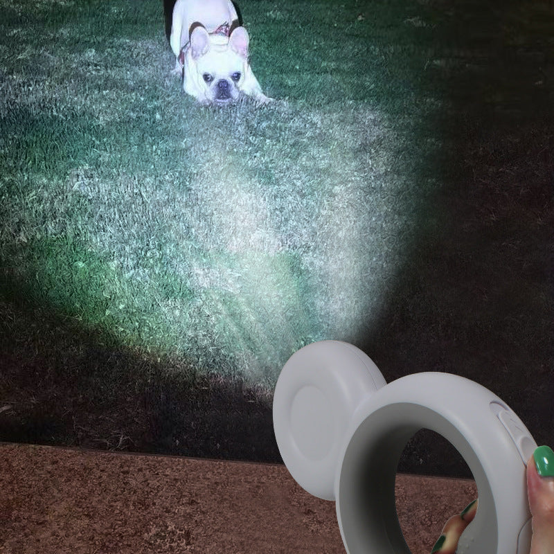 KFX-2435389 Retractable Pet Leash with LED Light and Trash Bag Holder