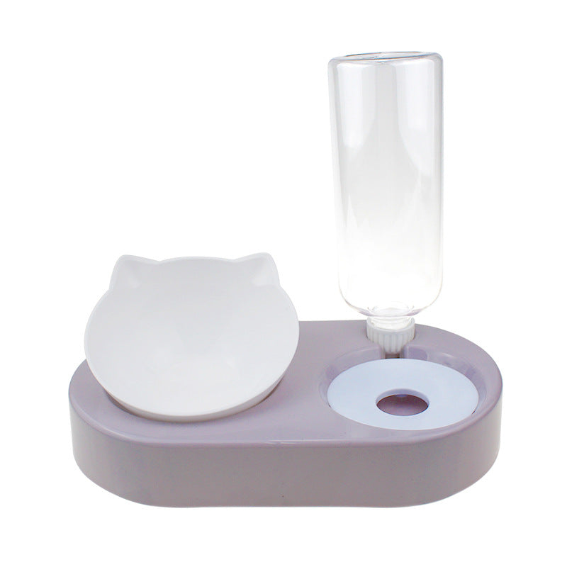KFX-2435773 Double Bowl Automatic Pet Drinking and Feeding Station with 500ml Capacity
