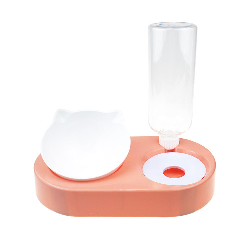 KFX-2435773 Double Bowl Automatic Pet Drinking and Feeding Station with 500ml Capacity