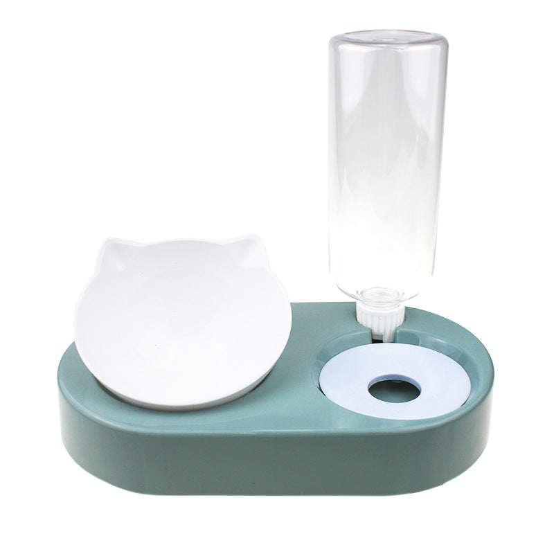 KFX-2435773 Double Bowl Automatic Pet Drinking and Feeding Station with 500ml Capacity