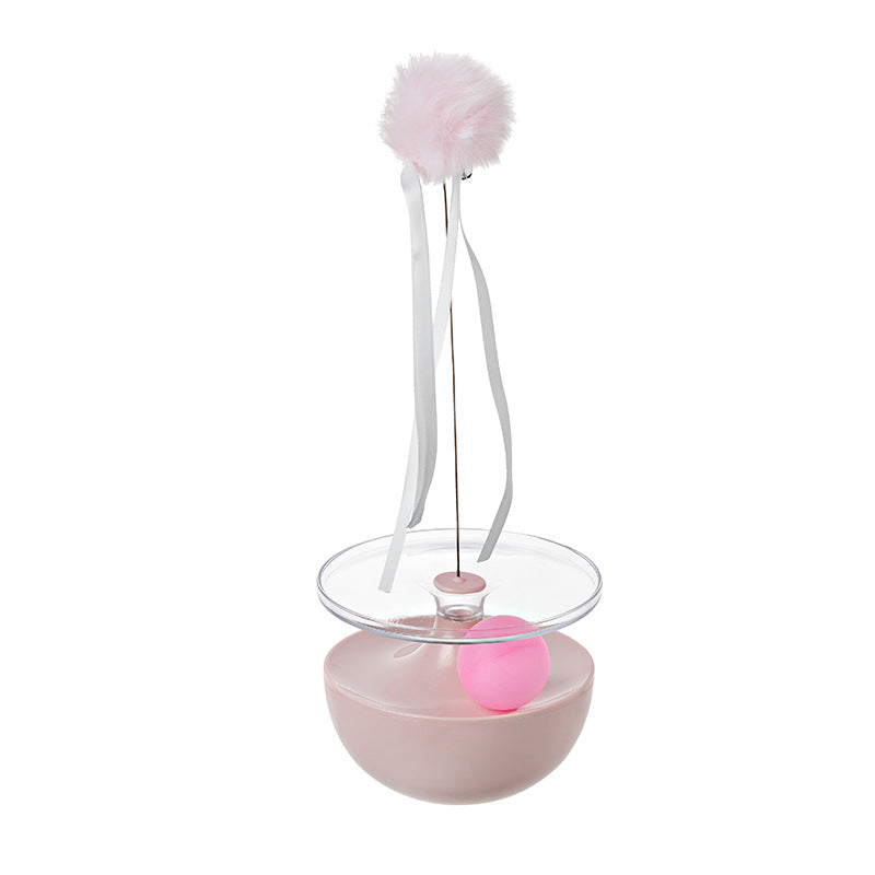 KFX-2436413 Self-Balancing Cat Tumbler Toy - Interactive Fun for Cats in White, Green, and Pink