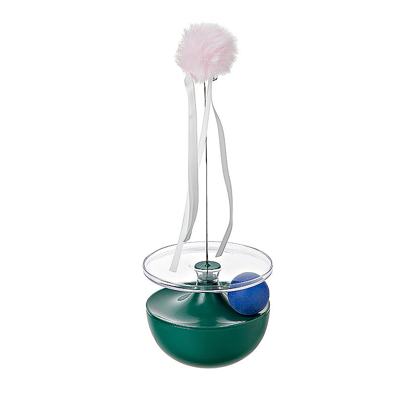 KFX-2436413 Self-Balancing Cat Tumbler Toy - Interactive Fun for Cats in White, Green, and Pink