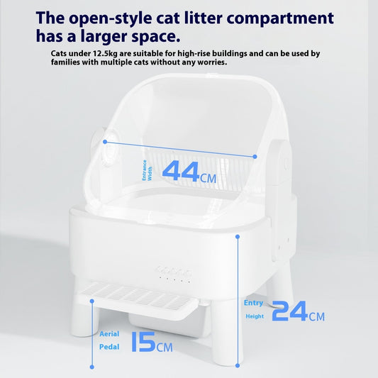 KFX-2437053 Fully Automatic Intelligent Litter Box with WiFi Connectivity - Oversized Design for Maximum Comfort and Convenience