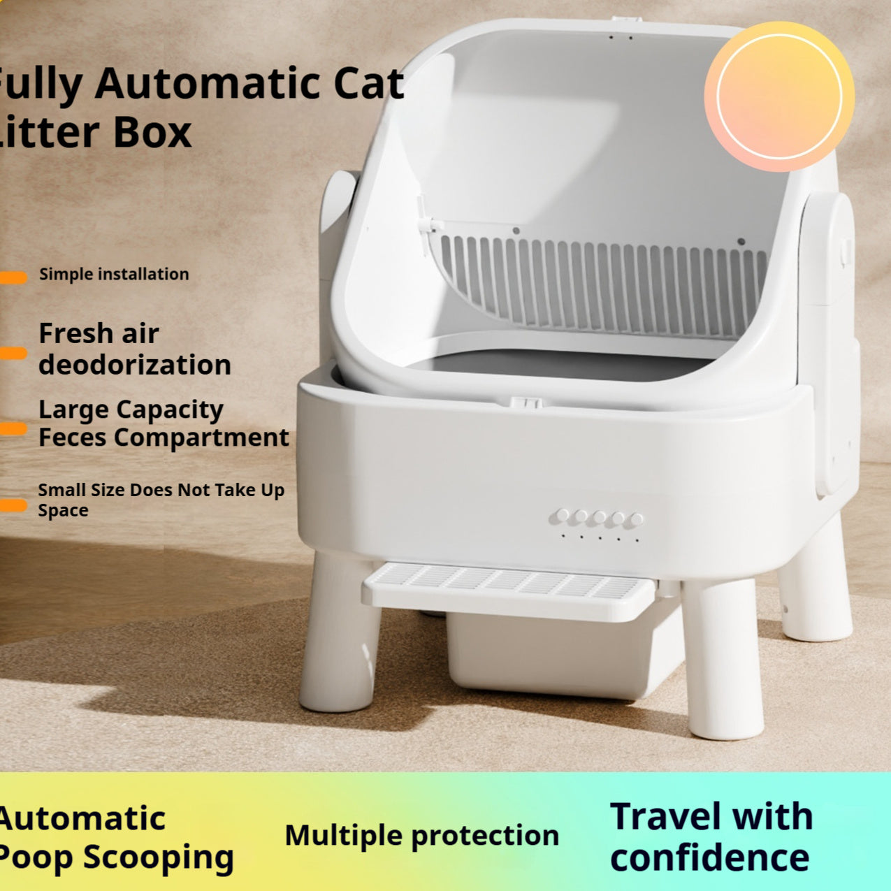 KFX-2437053 Fully Automatic Intelligent Litter Box with WiFi Connectivity - Oversized Design for Maximum Comfort and Convenience