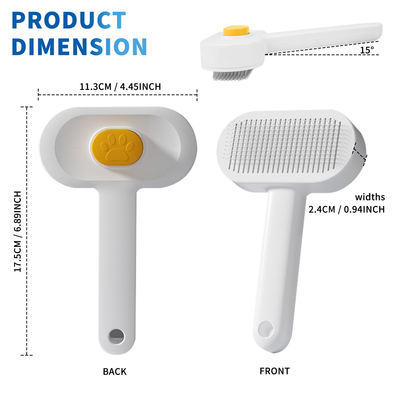 KFX-2437181 Universal Pet Hair Removal Comb for Gentle Detangling and Care of Your Pet's Coat