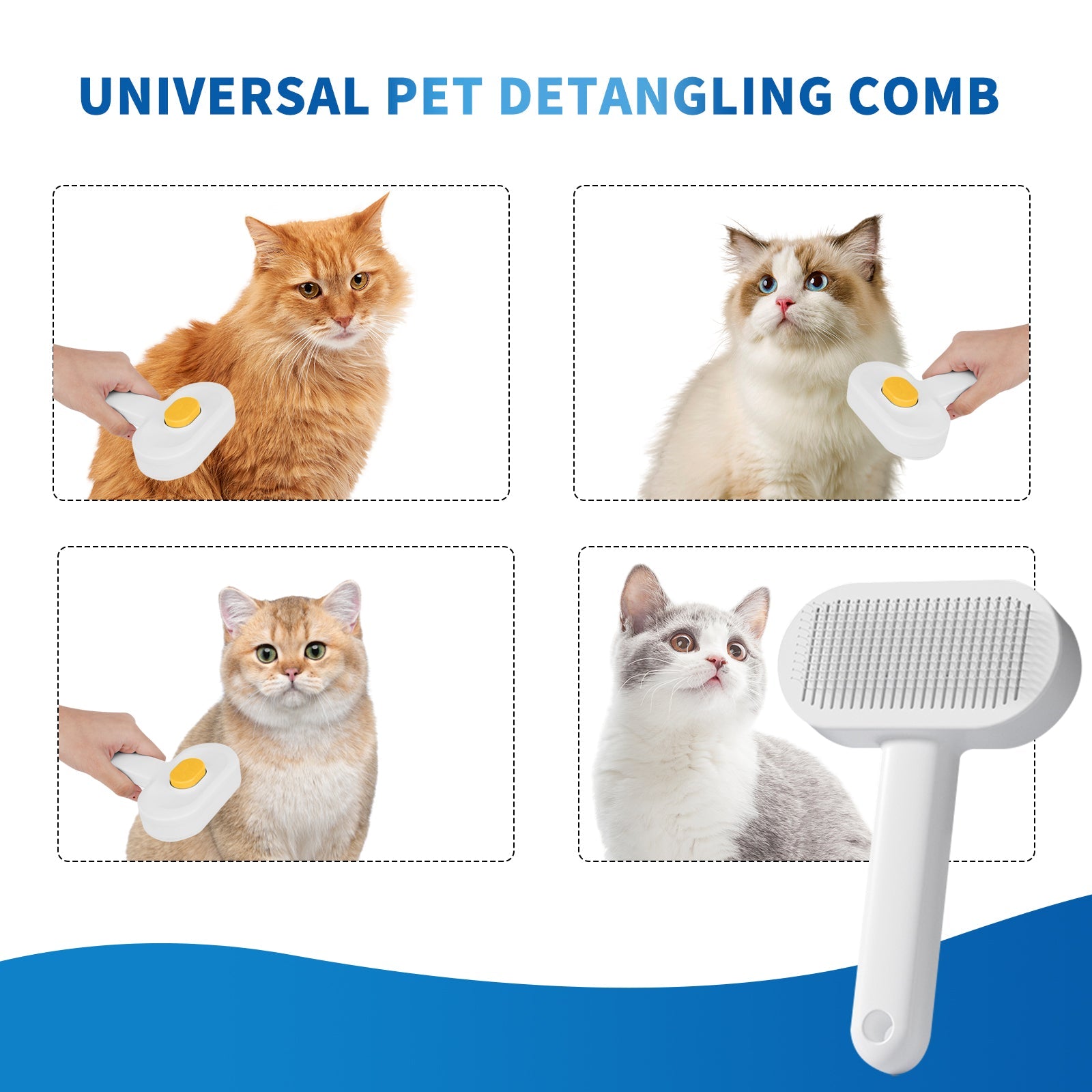 KFX-2437181 Universal Pet Hair Removal Comb for Gentle Detangling and Care of Your Pet's Coat