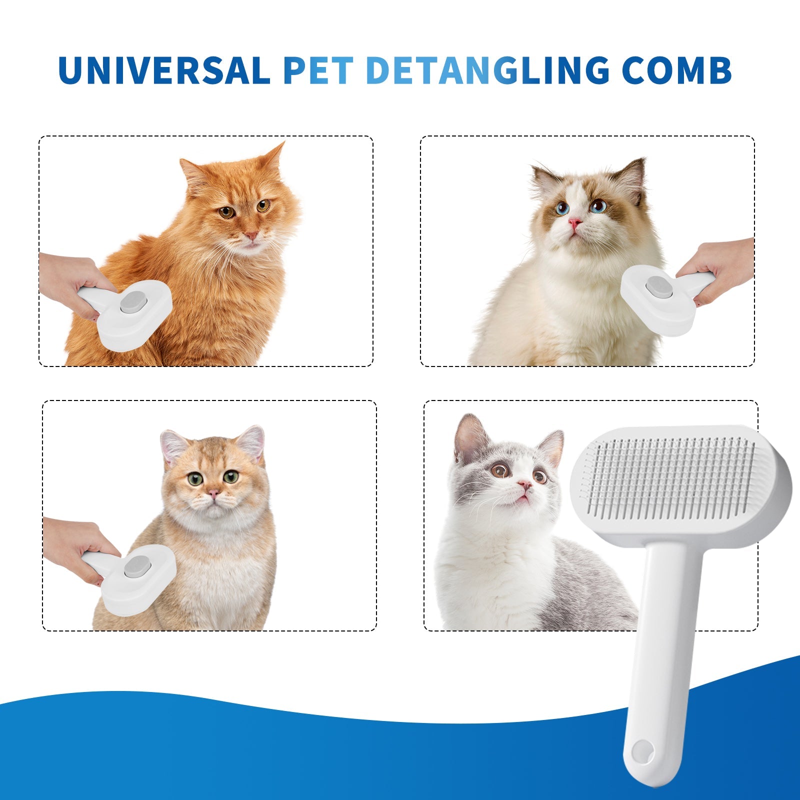 KFX-2437181 Universal Pet Hair Removal Comb for Gentle Detangling and Care of Your Pet's Coat